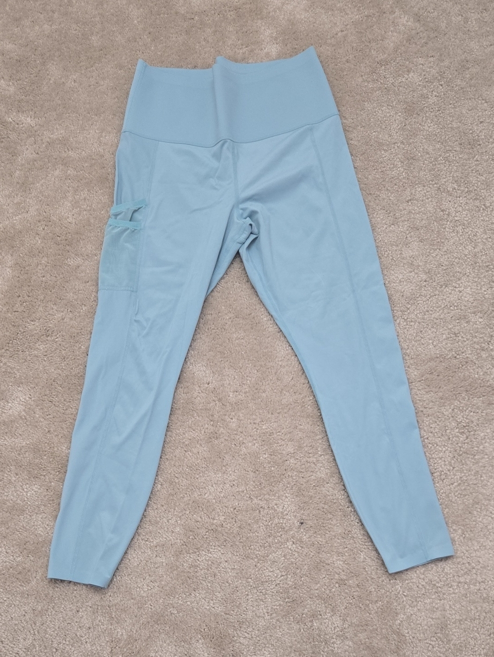 Womens Light Blue Leggings with Pockets L